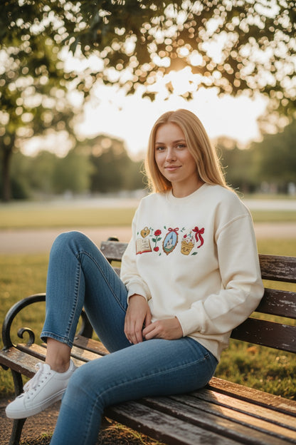 ✨ “Tale as Old as Time” Embroidered Sweatshirt ✨