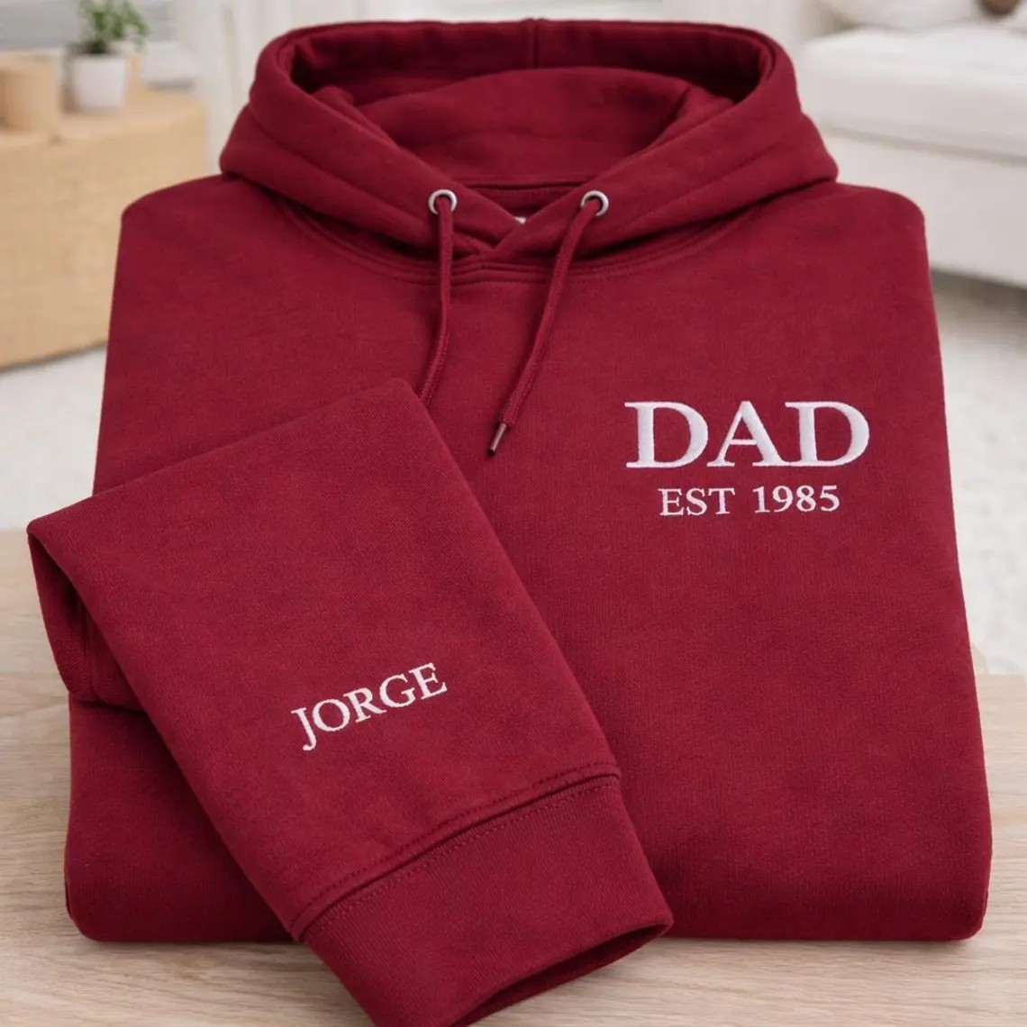 Personalised “DAD Est. Year” Embroidered Hoodie