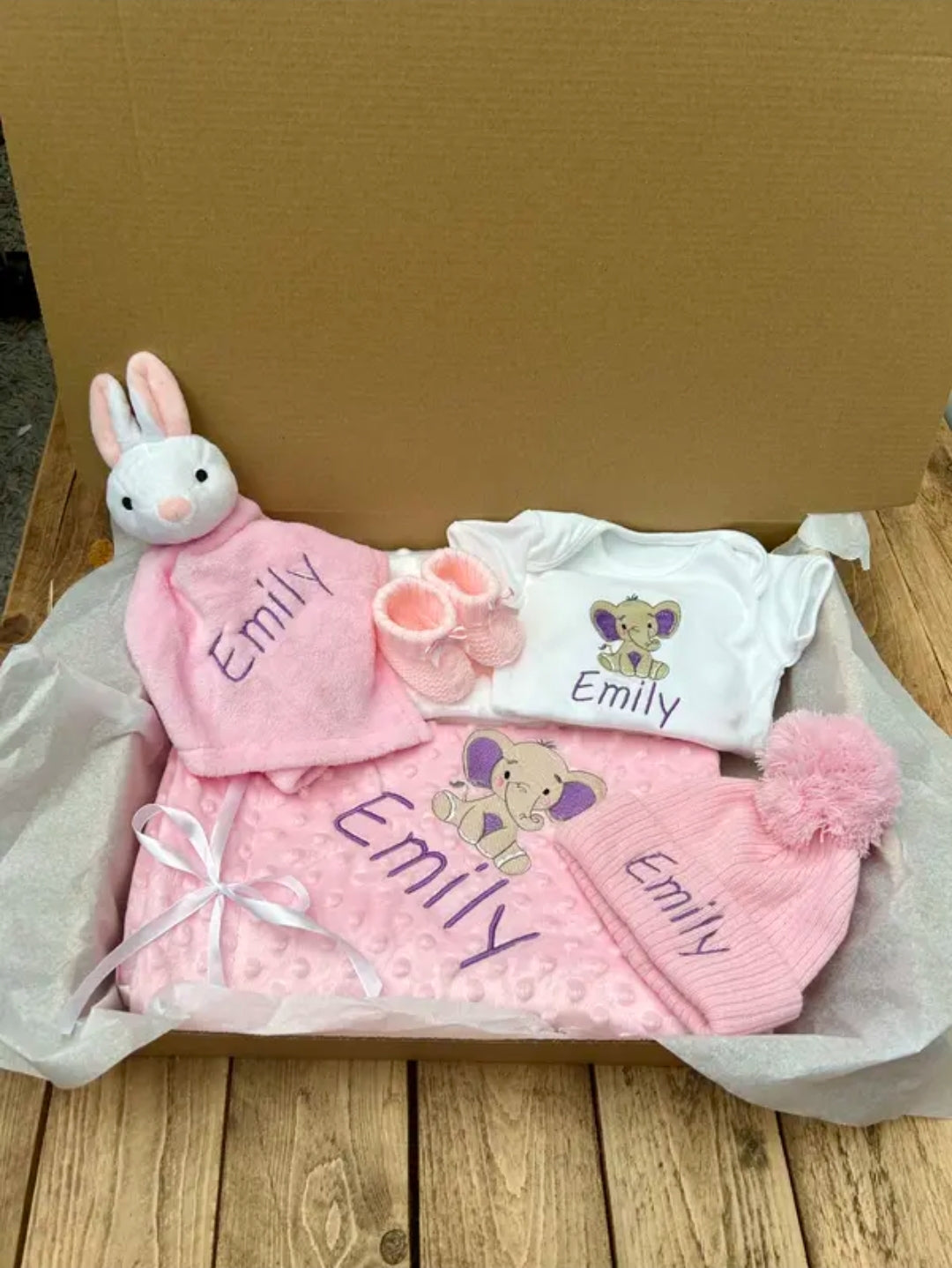 Personalised Embroidered Baby Gift Box