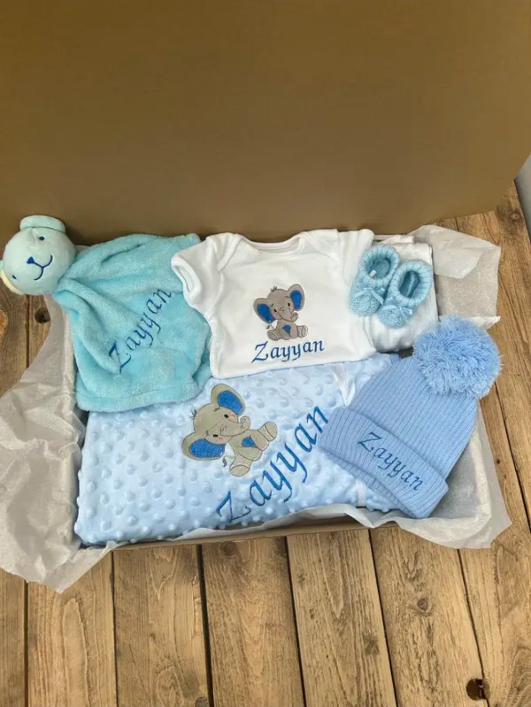 Personalised Embroidered Baby Gift Box