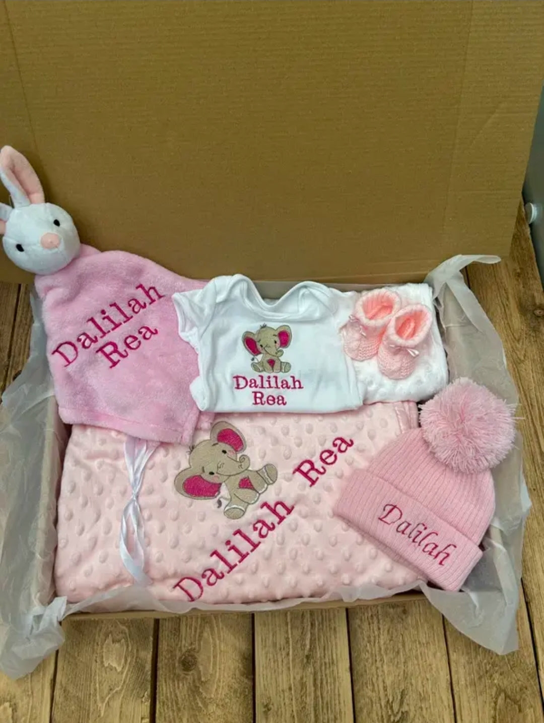 Personalised Embroidered Baby Gift Box